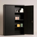 Medizinschrank aus Metall, Farbe: schwarz